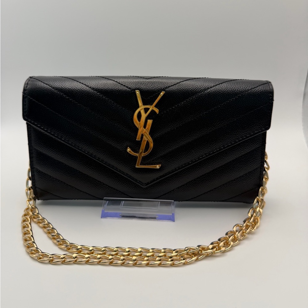 Reserved -Black YSL Cassandre Flap wallet on chain gold - Picture 3 of 16